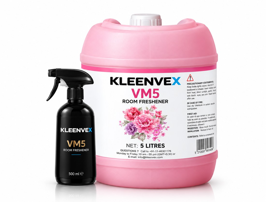 Kleenvex VM5 Room Freshener, 500 ml spray and 5 litre can