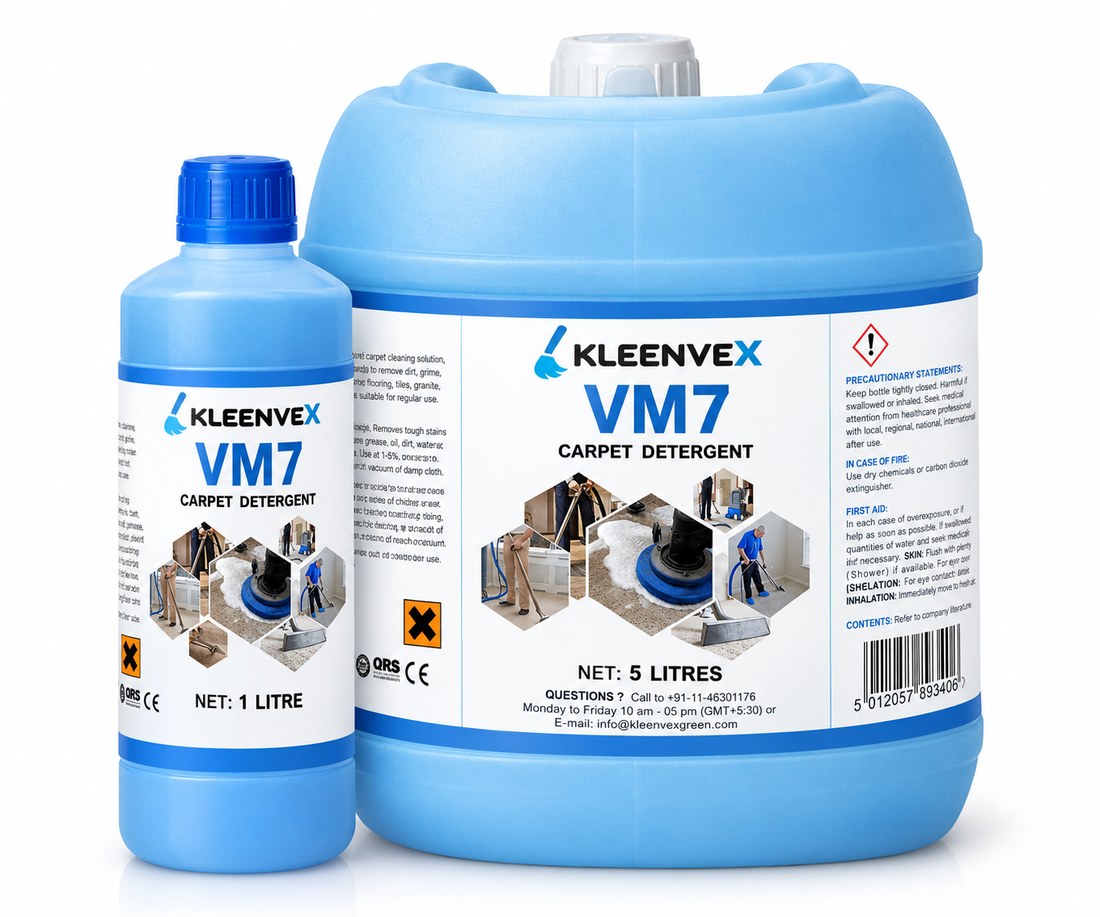 Kleenvex VM7 Carpet Detergent, 1 litre and 5 litre