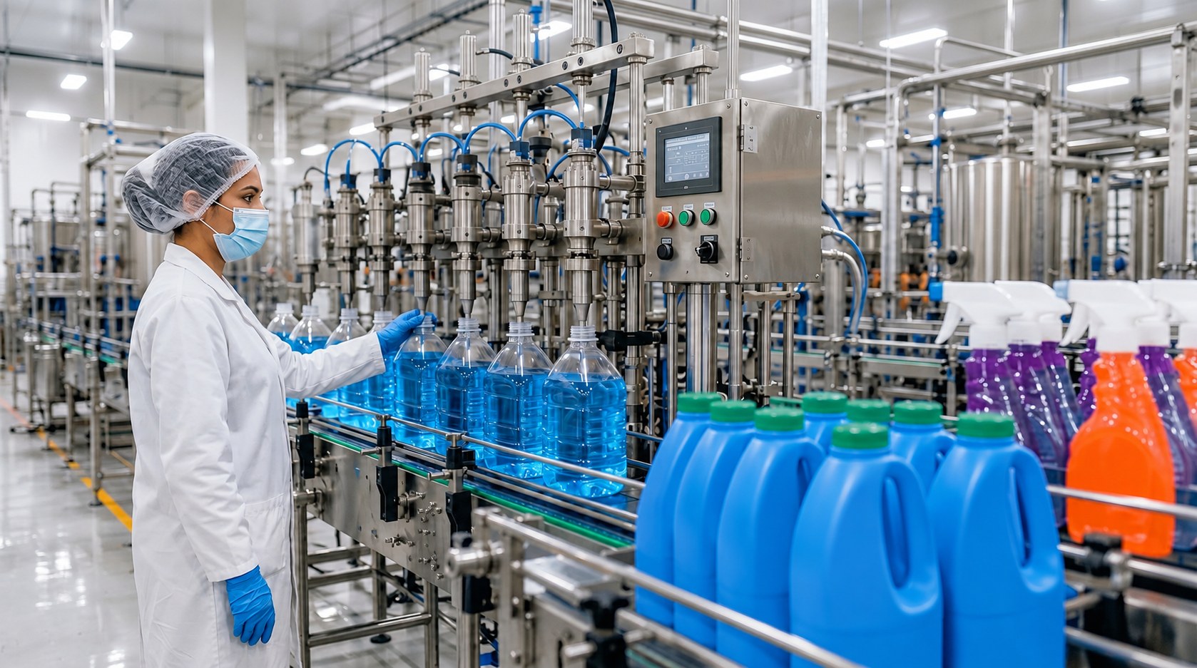 Kleenvex production line filling cleaning products